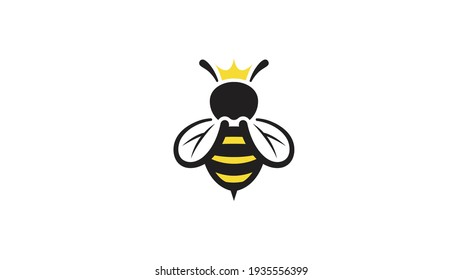 Creative Queen Bumblebee Lines Logo Design Vector Symbol Icon Illustration