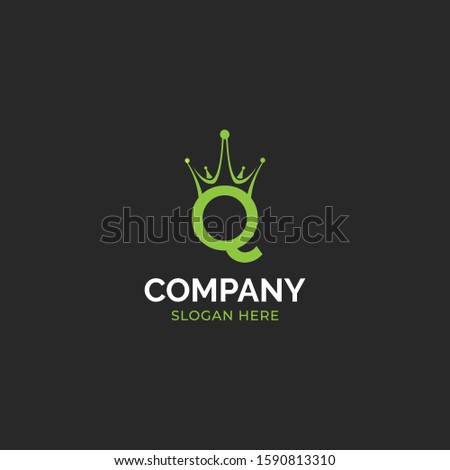 Creative queen style Q letter logo. queen concept vector. initial letter Q.