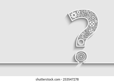 Creative Question mark with gears. Eps10 vector for your design