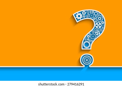 Creative Question mark with gears. Eps10 vector for your design