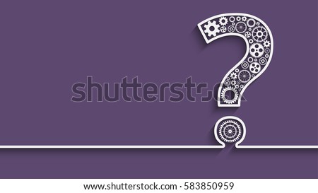 Creative Question mark with gears. Eps10 vector for your design