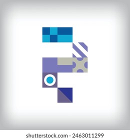 Creative question mark logo design with geometric shapes. Creative educational colorful graphics. Vector