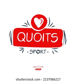 Creative (Quoits) Sport sticker, logo template, vector illustration.