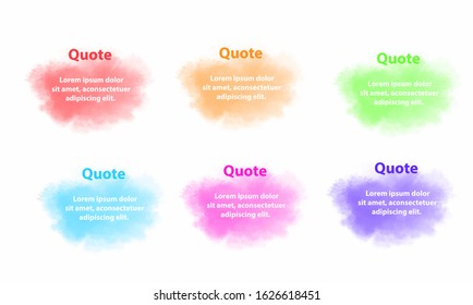 Creative Quote bubble template.Watercolor, ink, splash Quote blank templates.Vector illustration.
