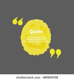 Creative Quote bubble template.Watercolor, ink, splash Quote blank templates.Vector illustration.