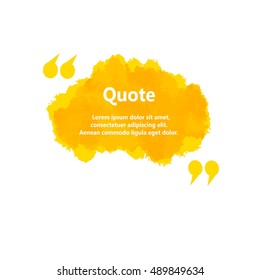 Creative Quote bubble template.Watercolor, ink, splash Quote blank templates.Vector illustration.