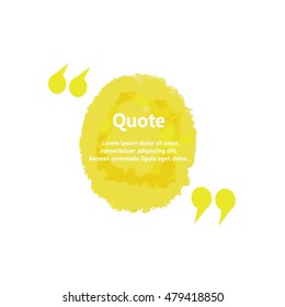Creative Quote bubble. Watercolor, ink, splash Quote blank templates.Vector illustration.