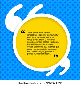 Creative Quote citation Typographical Poster Template. Blue texture color version.