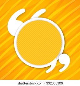 Creative Quote citation Typographical Poster Template. Yellow texture color version. 