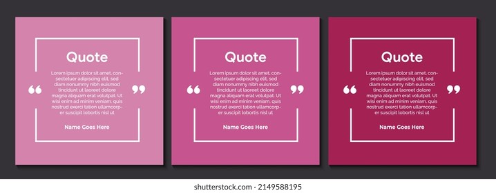 Creative Quote Template,  Testimonial, Infographic Template Editable Vector Illustration 