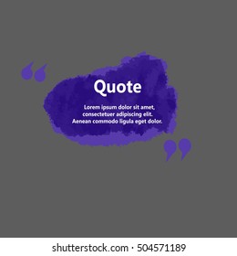 Creative Quote template.Watercolor.Vector illustration.