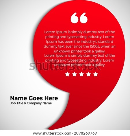 Creative Quote , Testimonial, Infographic, Graphic element Template Editable Vector Illustration 