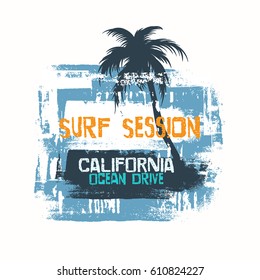  Creative quote typographical background with silhouette of palm . Placard with vintage texture. Template for card, poster, banner, print for t-shirt.