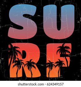  Creative quote typographical background with silhouette of palms . Placard with vintage texture. Template for card, poster, banner, print for t-shirt.