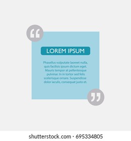 Creative quote vector text bubble, template.