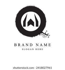 Creative QW  letter vector logo design. Monogram vector sign. Character logotype symbol. Icon design	
