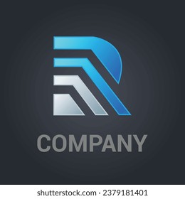 Creative R font logo design vector image download