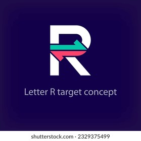 Creative R letter arrow logo design. Unique colorful logistic corporate company logo. Company initials corporate vector.