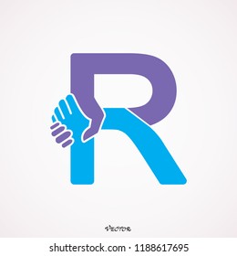 Creative R letter icon abstract logo vector design.Business offer,partnership icon.Corporate business and industrial logotype symbol.Vector illustration