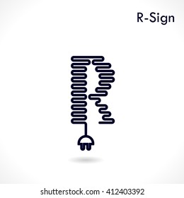 Creative R- letter icon abstract logo design vector template.Creative R- alphabet vector design.Business and education creative logotype symbol.Vector illustration