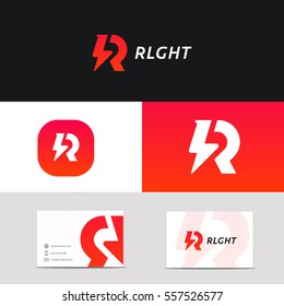 Creative R letter logo icon sign vector design