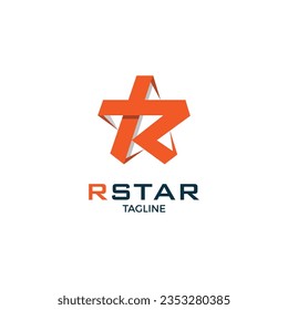 Creative r letter star logo template