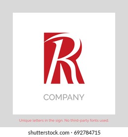 Creative R letter vector sign design. Character symbols. Icon design for website