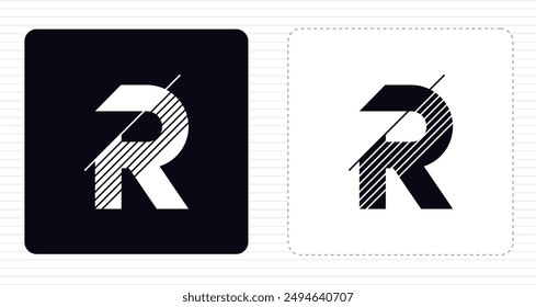Creative R Letter Vector Typography Logo Design, R handmade Typography Logo. Minimal Monogram Vector Sign. R Character Logotype Symbol. R Icon Design