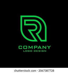 Creative R Line Letter Logo Design Vector