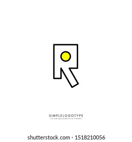 creative R line logo letter simple technology design concept