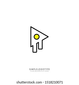 creative R line logo letter simple technology design concept