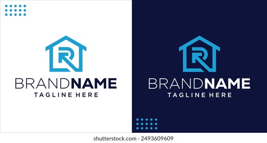 Creative R Logo With House And Arrow, Design Inspiration, Illustration, Vector