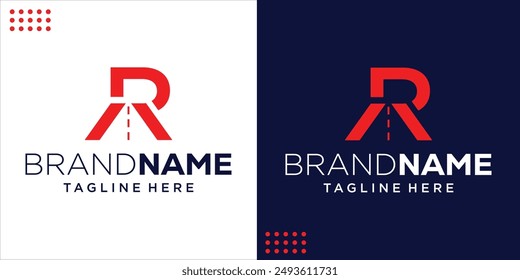 Creative R Logo With Road Negative Space, Design Inspiration, Illustration, Vector