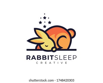 Inspiración del logotipo de la plantilla de caracteres conejo creativo