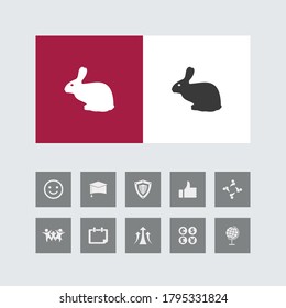Icono de Conejo Creativo con Iconos Bonos.
