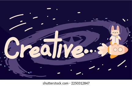 creative rabbit on spaceship design