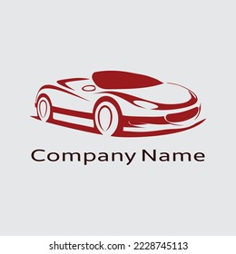 Kreatives Logo für Rennwagen auf grauem Hintergrund