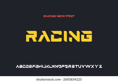 creative racing font, modern alphabat font, typo, logo, design, for sport, cricket, fashion, racing, movie, music, vector  illustration