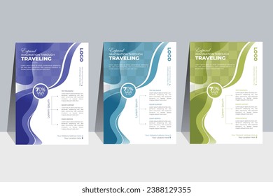 Creative and radiant two colors corporate Flyer Template Design, vector marketing illustration template design.