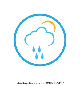 diseño gráfico vectorial del icono de caída de lluvia creativa