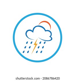 diseño gráfico vectorial del icono de caída de lluvia creativa