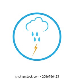 diseño gráfico vectorial del icono de caída de lluvia creativa