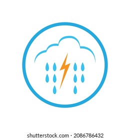 diseño gráfico vectorial del icono de caída de lluvia creativa