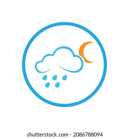 diseño gráfico vectorial del icono de caída de lluvia creativa