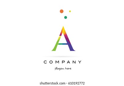 a creative rainbow colors colored alphabet company letter logo design vector icon template