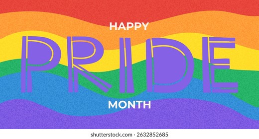 Bandeira de arco-íris criativa que homenageia a comunidade LGBTQIA e o Mês do Orgulho. Um design gráfico arrojado que representa amor, liberdade e visibilidade. Ideal para materiais de conscientização digitais ou impressos
