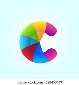 Creative Rainbow Style logo design. Letter C logo