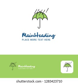 Creative Raining and Umbrella Logo Design. Flat color Logo place for Tagline. Vector Illustration