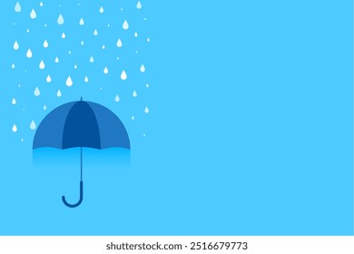 Fondo creativo del pronóstico de la temporada de lluvias con el paraguas y el Vector del espacio del texto