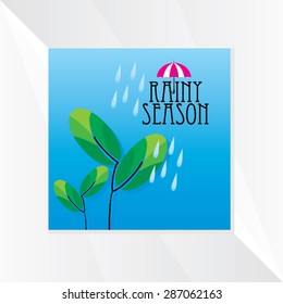 creative rainy season vector illustration 